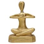 Ioga Decorativa Na Base Yoga Meditando Enfeite Dourado 18cm