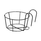 Iron Art Rack para Outdoor Home Fence, Round Metal Art Pendurado cestas