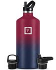 IRON FLASK Sport Water Bottle - 64 Oz, 3 Tampas (Tampa de Palha), Prova de Vazamento, Vácuo Isolado aço inoxidável, frio quente, parede dupla, caneca térmica, cantina metálica padrão