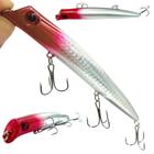 Isca Artificial Popper 12.6cm 16.3gr Cabeça Vermelha Para Tucunaré Traíras - H FIshing