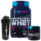 Isohydro ++ Flexx Whey - 907g + Creatina Monohidratada 300g - Under Labz + Coqueteleira Black Skull