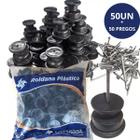 Isolador Roldana 50un Com Prego Para Cerca Elétrica 30x30mm - GERPLAST