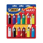 Isqueiro Bic Maxi Original Gás Cores Sortidas Cartela 12 Un