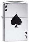 Isqueiro de bolso Zippo Ace of Spades 24011 de alto polimento cromado