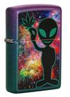 Isqueiro de bolso Zippo Alien Galaxy Design Roxo Iridescente