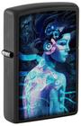 Isqueiro de bolso Zippo Black Light Cyber Woman Design Black Ma