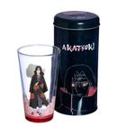 Itachi Uchiha Akatsuki Kit Copo De Vidro 500ml + Cofre Metal Oficial Naruto VIZ - Zona Criativa