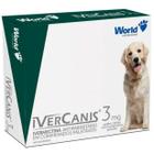 Ivercanis para carrapato, pulgas e sarna Ivercanis 3mg C/4 Comprimidos - World
