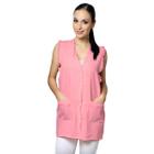 Jaleco Bata Em Oxford Com Bordado Lateral - Rosa - P