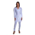 Jaleco feminino gabardine acinturado branco manga princesa Blanco Raro