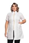 Jaleco Feminino Malta Plus Size Branco Oxford Manga Curta