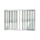 Janela de Aluminio de Correr 100x150cm 4 Folhas com Grade e Vidro Liso Confort Brimak