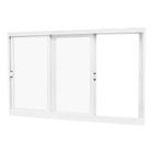 Janela de Correr em Aço Branco 100x150x14 cm 3 Folhas Móveis Ideal CRV