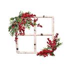 Janela Decorativa Natal com Azevinhos 45X45cm Cromus