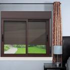 Janela Elite 2 Folhas Moveis com Persiana Integrada 100 X 120 Vidro Liso Corten