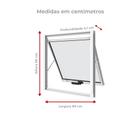 Janela Para banheiro 80cm x 60cm Sem Grade em Alumínio Branco - Vitrolar