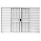 janela quarto veneziana de alumínio branco 100x120 6fls C/grade L.18
