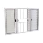 Janela Veneziana em Alumínio 100 x 200 x 8 cm Grade 6 Folhas V. Boreal Branco Básica MMachado