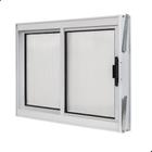 Janela Vitro 2 folhas para Banheiro Alumínio A40L60 Policarbonato Branco
