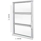 Janela Vitro Basculante de Alumínio Branco 60x80 Banheiro Atlântica Fortline