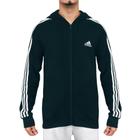 Jaqueta Adidas com Capuz Essentials 3-Stripes Marinho e Branco