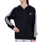 Jaqueta Adidas com Capuz Essentials 3-Stripes Marinho e Branco