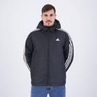 Jaqueta Adidas Puffer Essentials 3 Stripes Preta