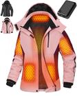 Jaqueta aquecida Wulcea Waterproof Ski Snow Plus Size 3GG para mulher