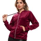 Jaqueta Blusa Feminina Casaco Plush com Capuz Ziper e Bolso