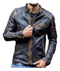 Jaqueta De Couro 100% Legitimo Masculina Básica Moto Classic Vintage