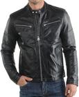 Jaqueta De Couro 100% Legitimo Masculina Básica Moto Classic Zíper Metal