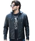 Jaqueta De Couro Motoqueiro Masculina Impermeável Slim Top