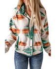 Jaqueta de lã SELINK Western Aztec Print para mulheres verde-S