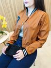 Jaqueta Feminina Bomber Couro Colegial Casaco Blusa de Frio