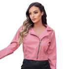 Jaqueta Feminina Estilosa Rosa Blusa de Frio Estilosa Donna Martins