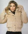 Jaqueta Feminina Inverno Puffer Cotelê Aveludada