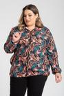 Jaqueta Feminina Plus Size Corta Vento Estampado Com Elastano Sem Forro - Serena