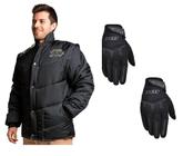 Jaqueta Frio Inverno Refletiva Life Carbono Cr Califórnia Racing Preta Manga Removível + Luva Fit X11 Touch Screen