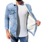 Jaqueta Jeans Clara Forrada Com Pelo Masculina Gola Pelinho