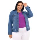 Jaqueta Plus Size Cropped Jeans