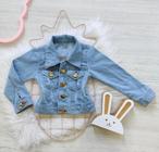 Jaqueta Jeans Infantil Menina Blogueirinha Destroyed Luxo