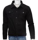 Jaqueta Jeans Masculina Preto Premium Fit Alto Padrão