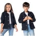 Jaqueta Jeans Unissex Mania Kids na Cor Preta