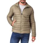 Jaqueta Masculina Puffer Nylon com Ziper Verde Militar