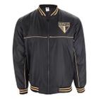 Jaqueta Masculino Bomber Casaco São Paulo Preto Dourado Oficial SPR