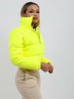 Jaqueta moderna para mulheres: poliuretano brilhante, amarelo epidêmico de inverno