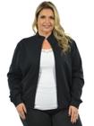 Jaqueta moletom flanelado plus size feminino fenomenal