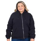 Jaqueta Moletom Peluciada Plus Size Feminina Com Capuz Lisa