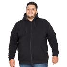 Jaqueta Moletom Plus Size Masculina Pelucia Interno Capuz