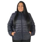 Jaqueta nylon forro peluciado feminina plus size